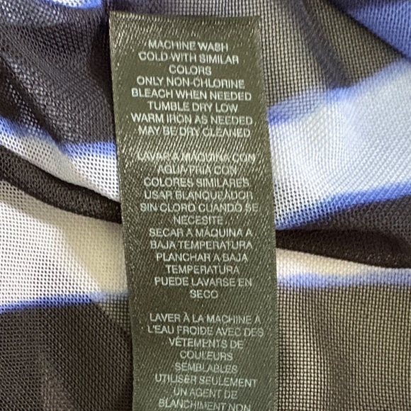 Travelers Collection at Chico’s Design Blue and Black Striped Top Size 2 - Picture 5 of 6